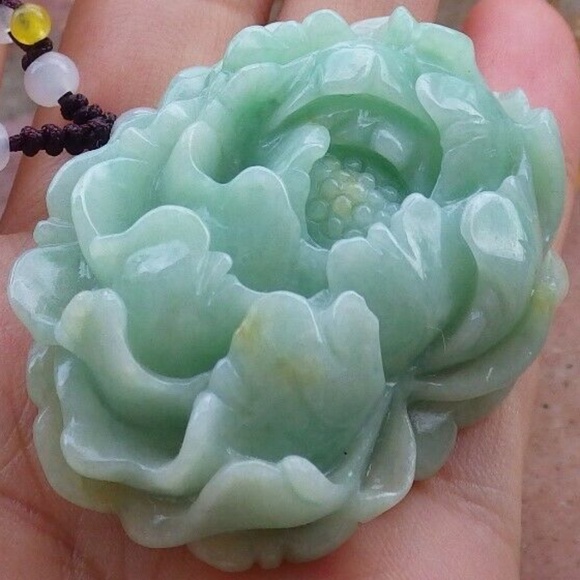 Certified Green Natural A Jade jadeite pendant Orchid Flower Necklace 花开富贵 - Picture 6 of 11